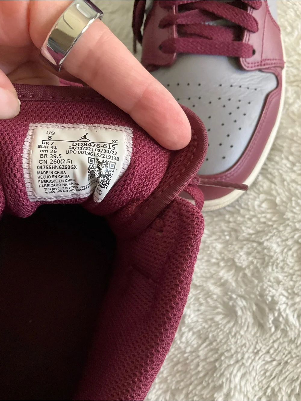 Nike High Top Sneakers in Maroon & Gray